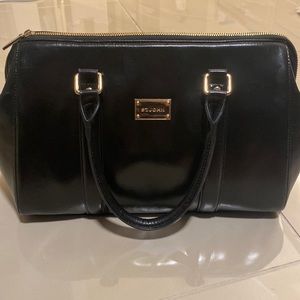 St. John black leather “Doctor” handbag